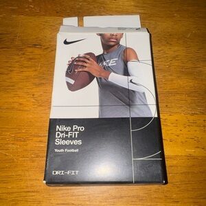 Nike Pro Dri-Fit 2 Arm Sleeves Compression Football Youth OSFM White New W Tags